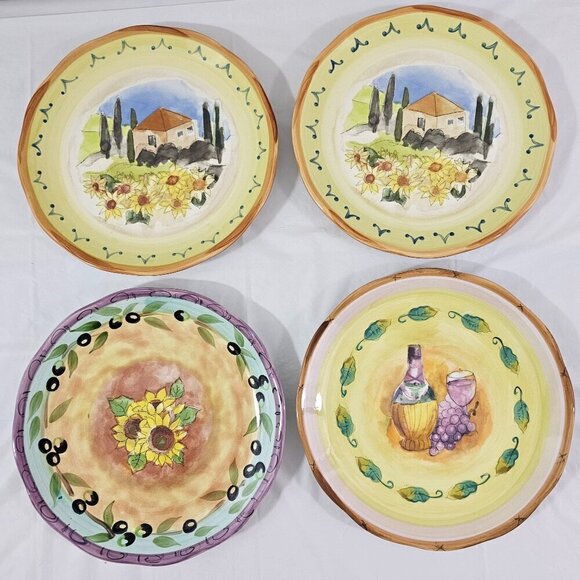 Sango Tuscan Gardens 3076 Sue Zipkin Ceramic Salad Luncheon Plates – Set of 4 - Picture 12 of 16